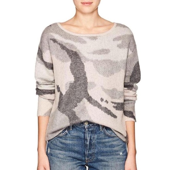 rag & bone Sweaters - rag & bone Sinclair Sweater Pink Gray Wool Mohair Camo Print Jumper, Size S